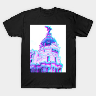 Madrid Spain Historic Building Vaporwave Art T-Shirt